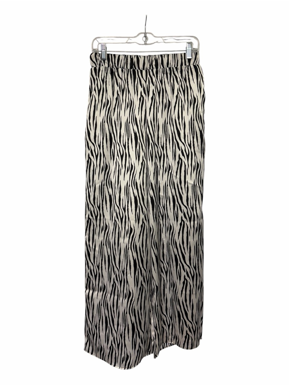 Renee C USA Large Black White Zebra Print Wide Leg Palazzo Pull On Pants - Picture 3 of 12